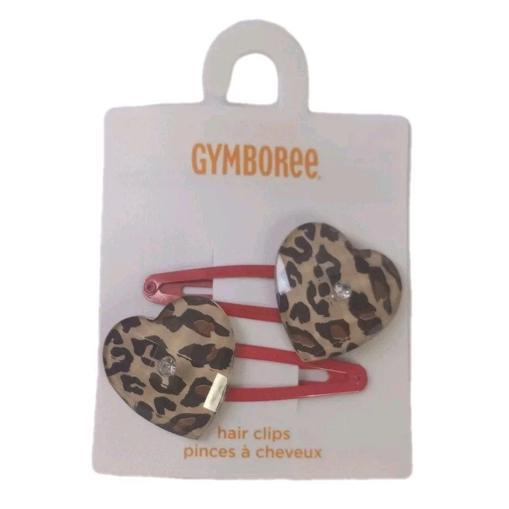 NEW Gymboree Hair Accessories Lot Leopard Heart Snaps Rainbow Ribbon Tie